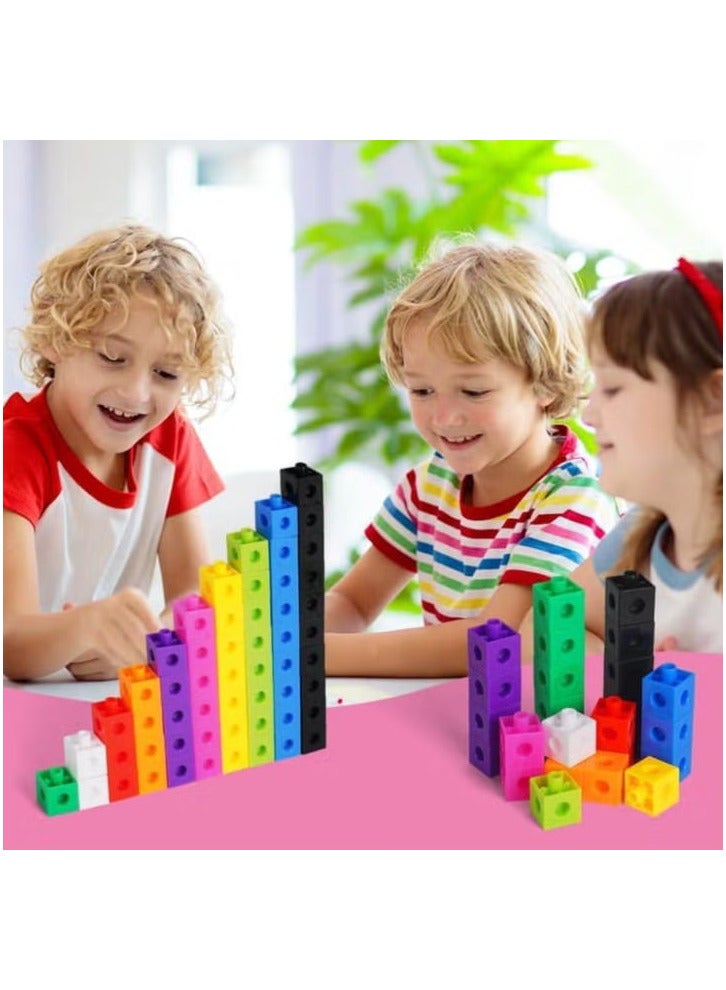 Hot Out Math Cubes, 10 Colors, Detachable and Stackable, Early Learning Education, Counting for School and Home, Cube Size 2 cm, Plastic. - Image 2